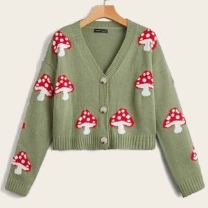Cropped Mushroom Cardigan